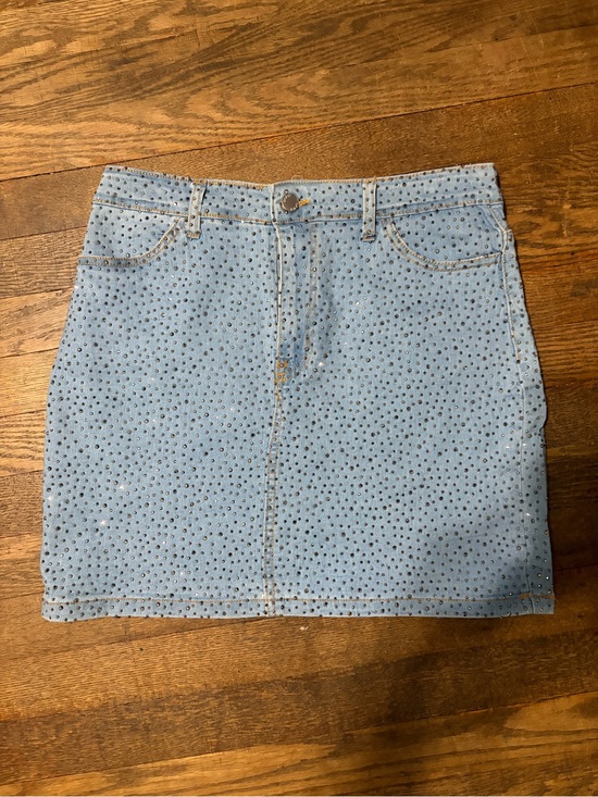 Daisy Dresses & Skirts - Daisy Light Blue Sparkly Denim Mini Skirt